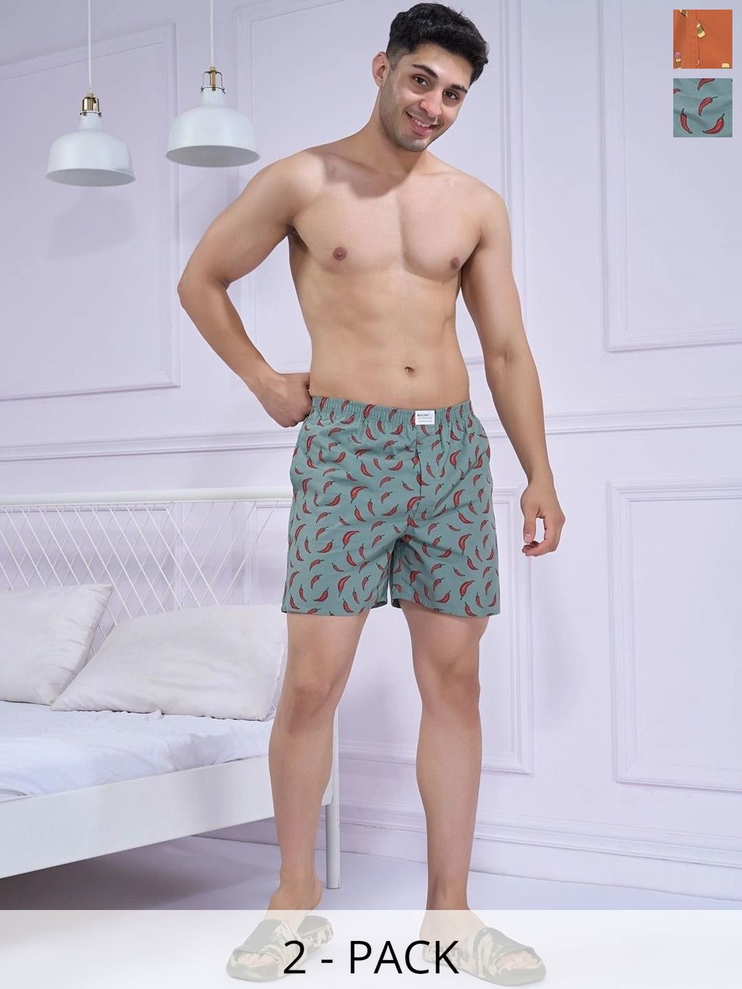 MAXZONE Pack Of 2 Printed Pure Cotton Boxers-picture-43