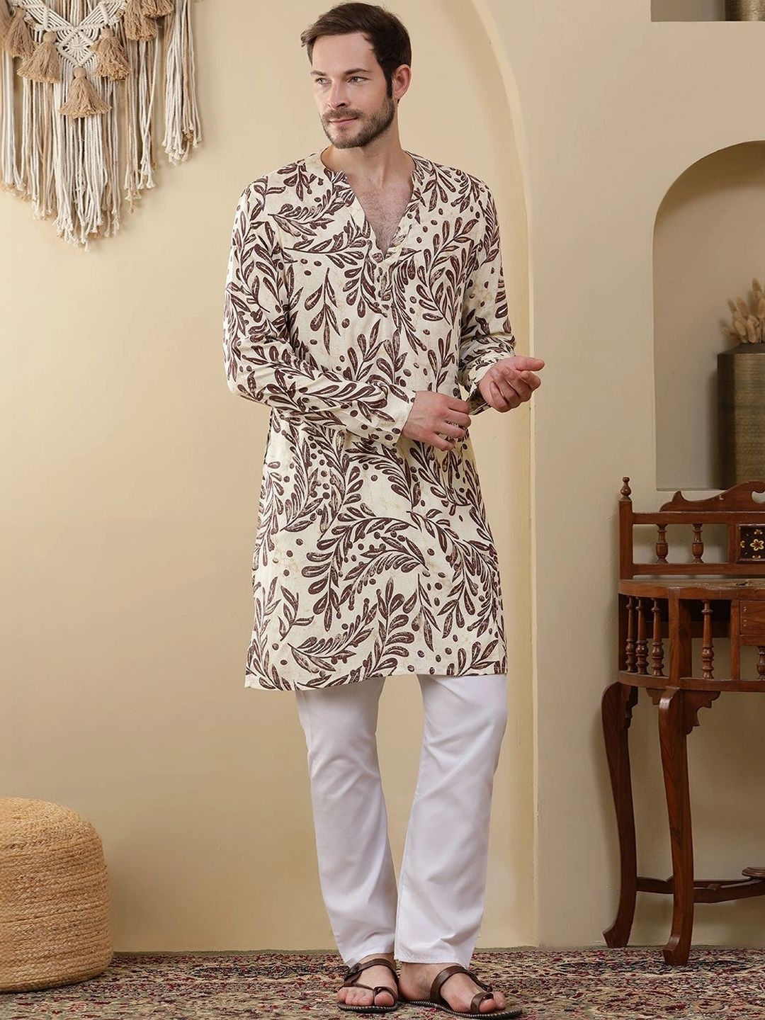 Anouk Men Floral Printed Kurta-picture-24