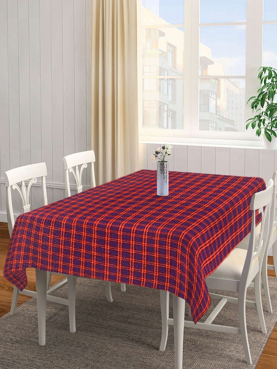 Myntra Elegant Homes Purple Cotton 6-Seater Table Cover with Embellished details-image-2