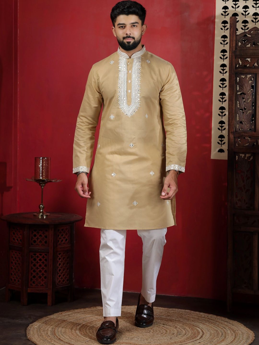 Koshin Men Embellished Mirror Work Kurta-picture-33