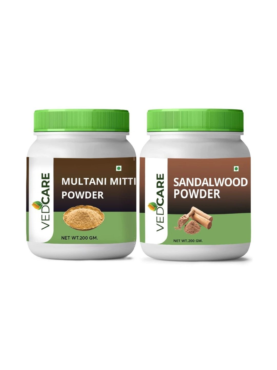 Vedcare Set Of 2 Natural & Sandalwood Powder & Multani Mitti Powder - 200 g Each-image-44
