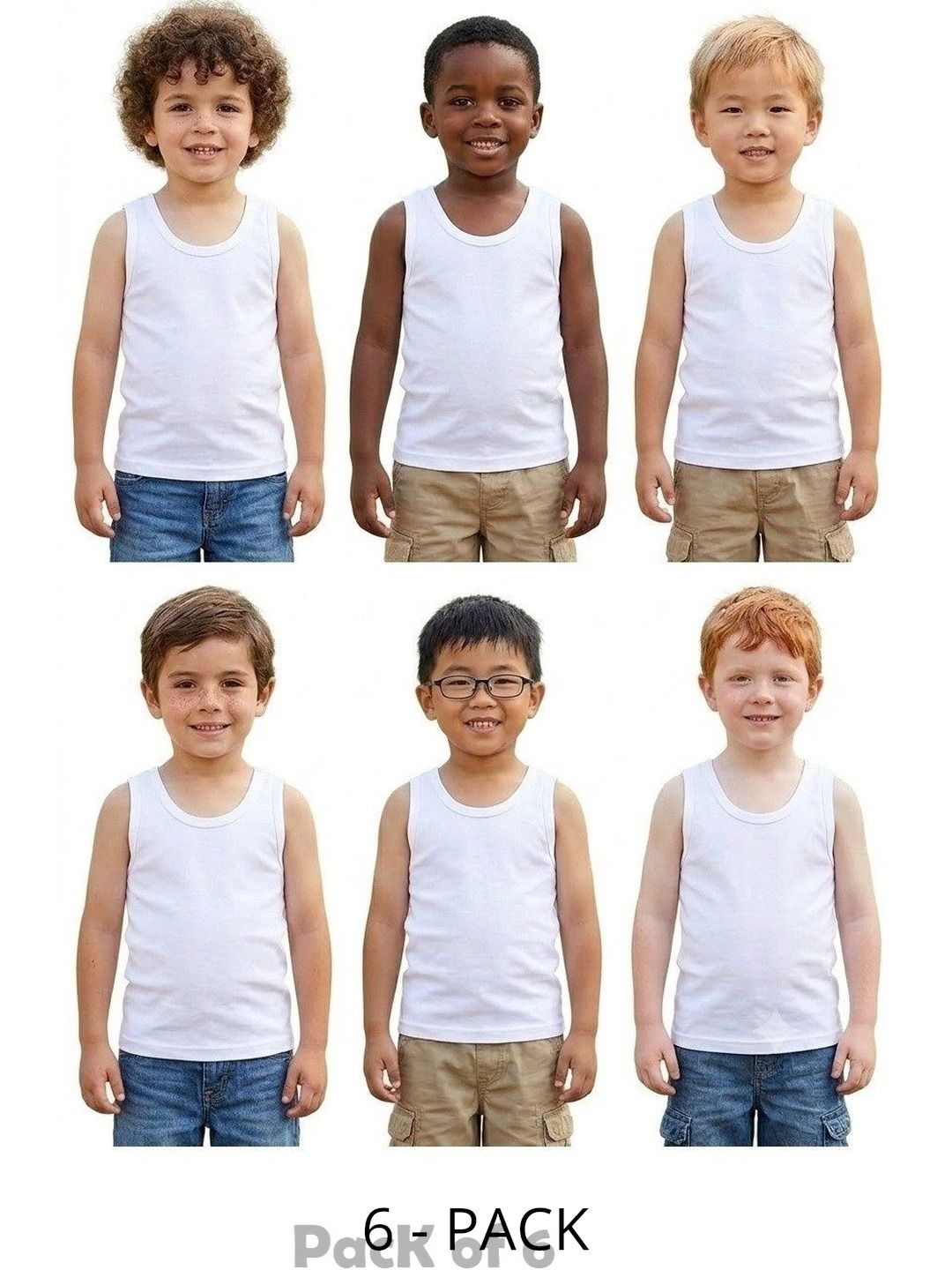 MRB Boys Pack of 6 Cotton Undershirt-picture-17