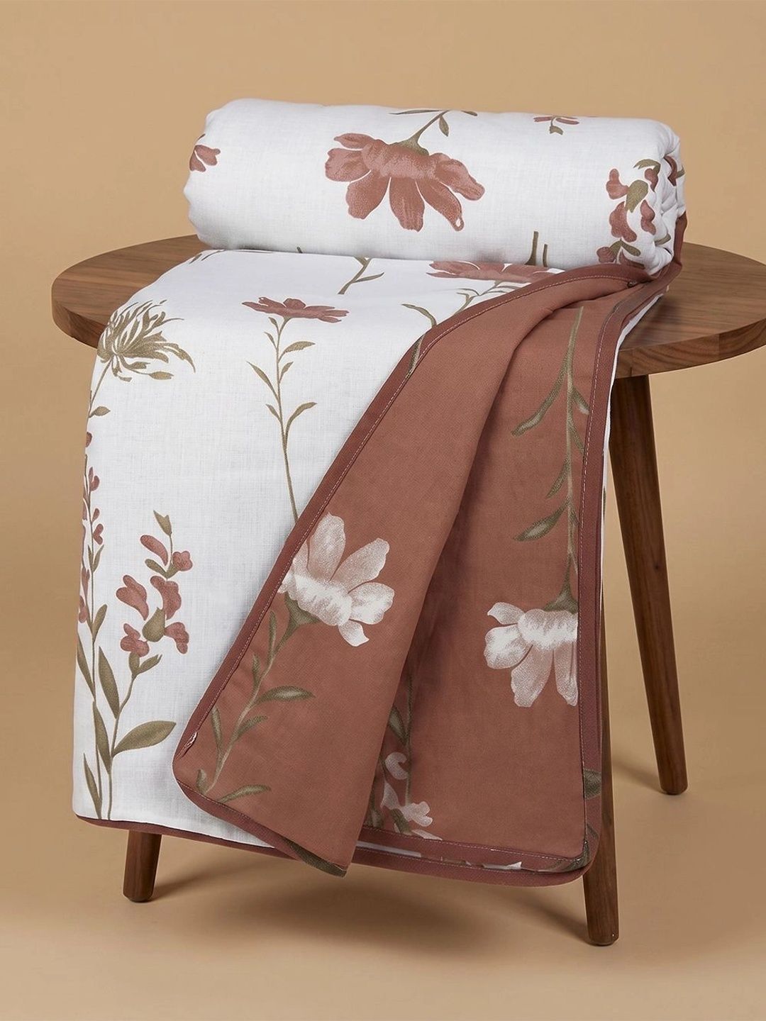 Huesland Rust & White Floral AC Room Dohar-picture-48