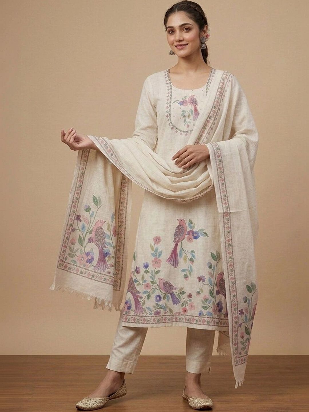 Haranozy Printed Linen Semi-Stitched Dress Material-picture-28