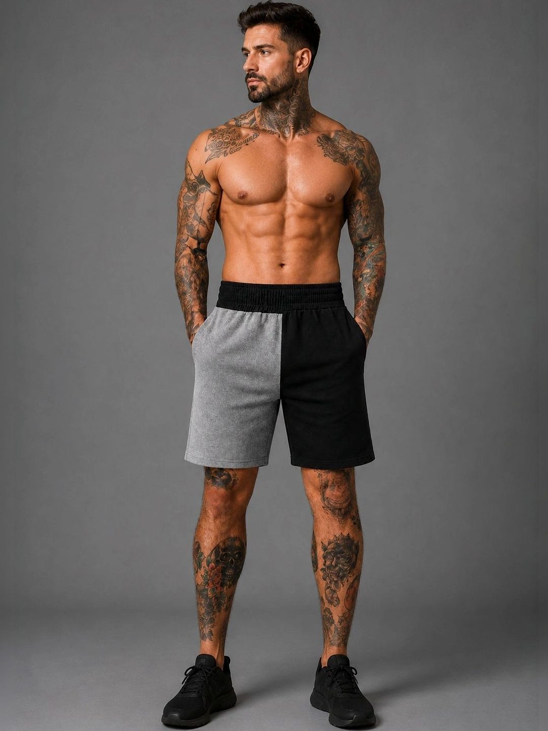 SCROTT FITNESS Colourblocked Cotton Blend Boxers-picture-4