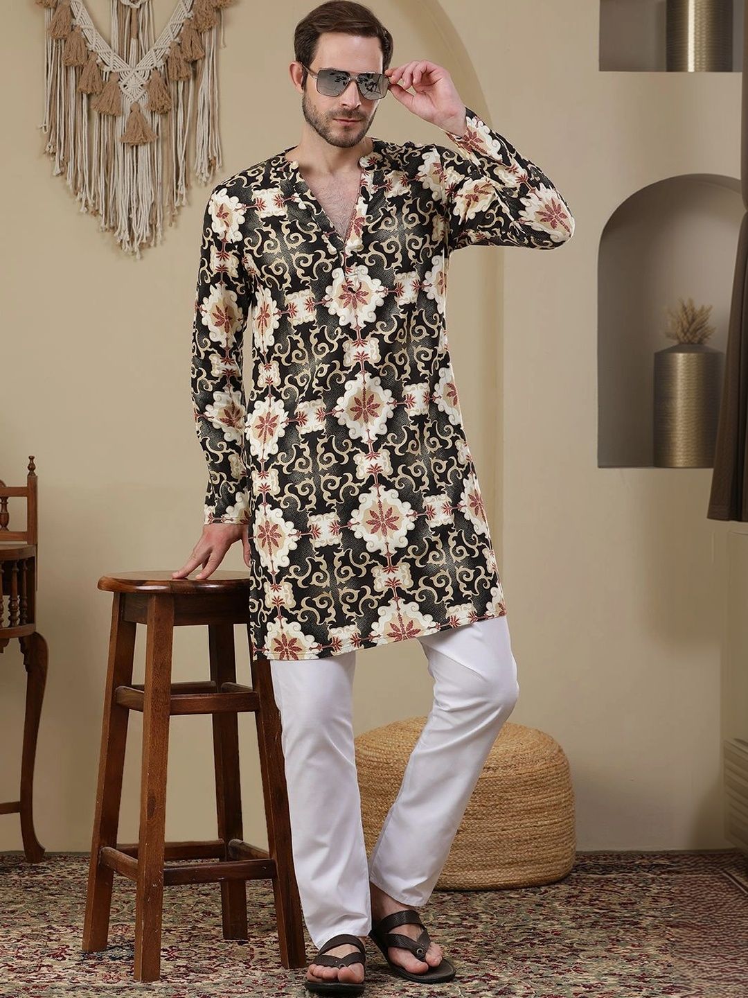 Anouk Men Floral Printed Kurta-picture-48