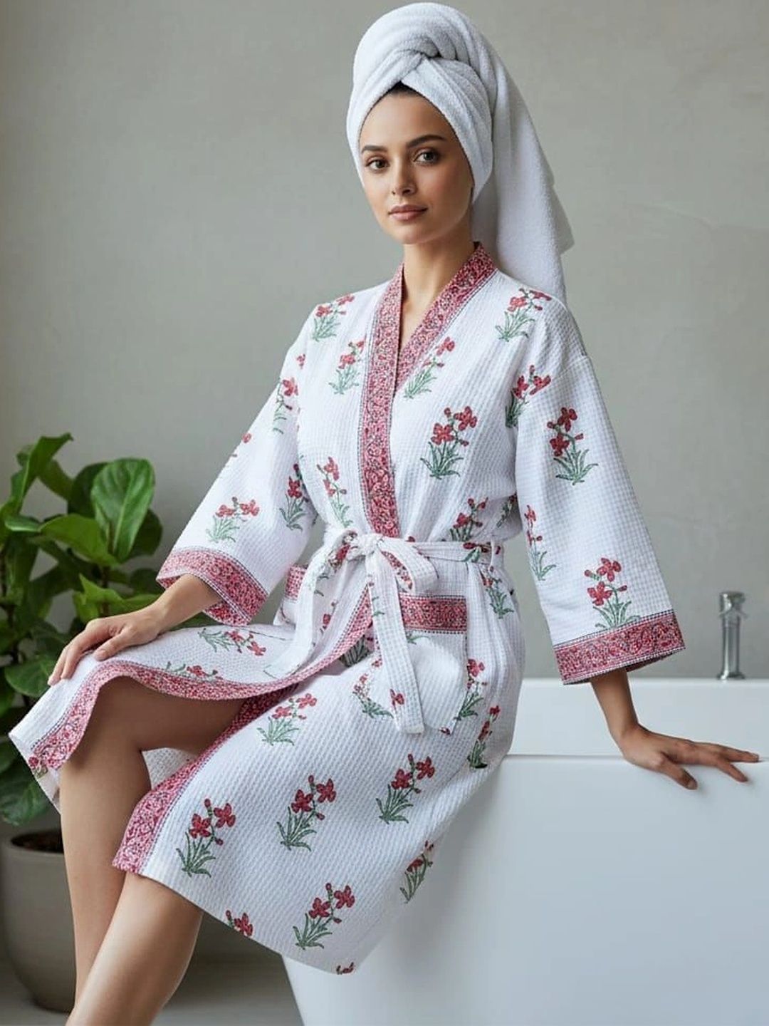 tundwal's Ultra Soft Printed Cotton Bath Robe-image-36