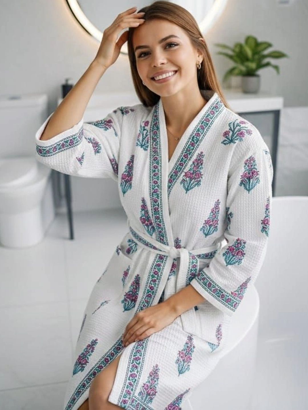 tundwal's Ultra Soft Printed Cotton Bath Robe-picture-4