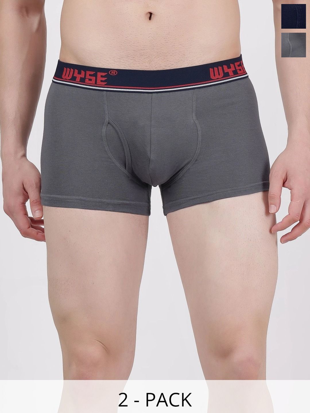 WYSE Pack of 2 Cotton Assorted Solid Trunks-picture-28