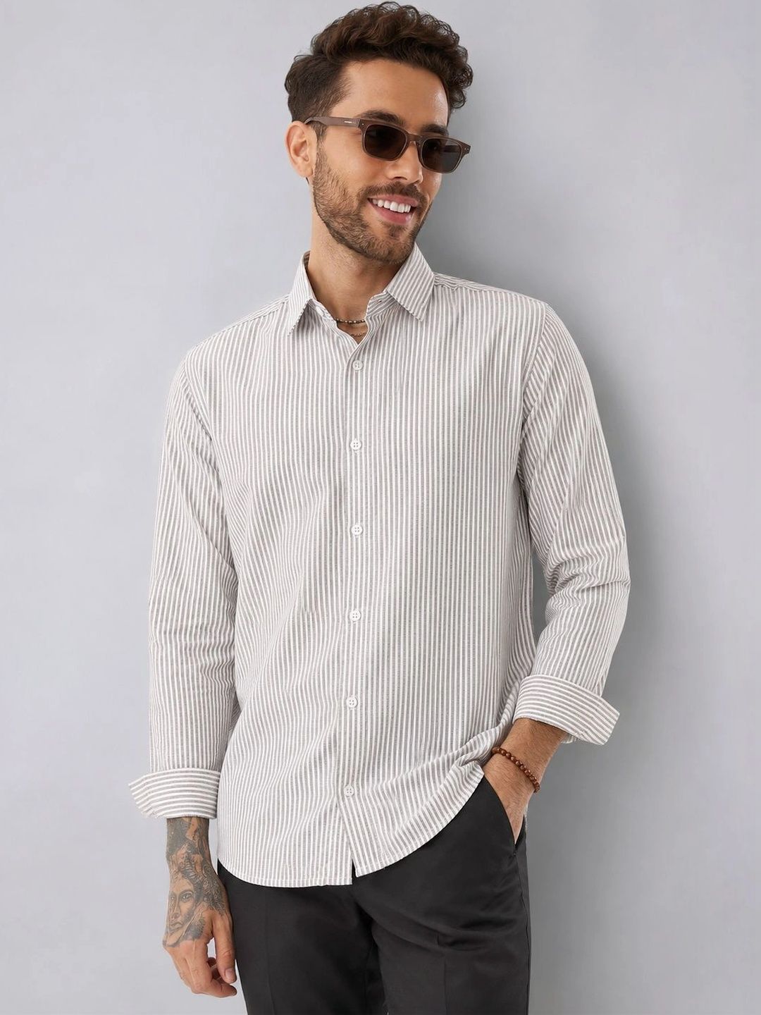 R.Code by The Roadster Life Co. Men Standard Striped Casual Shirt-picture-22