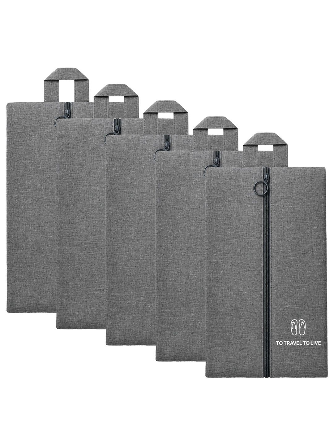 ANKIT INTERNATIONAL Grey Set of 5 Reusable Shoes Organiser Organisers-picture-53