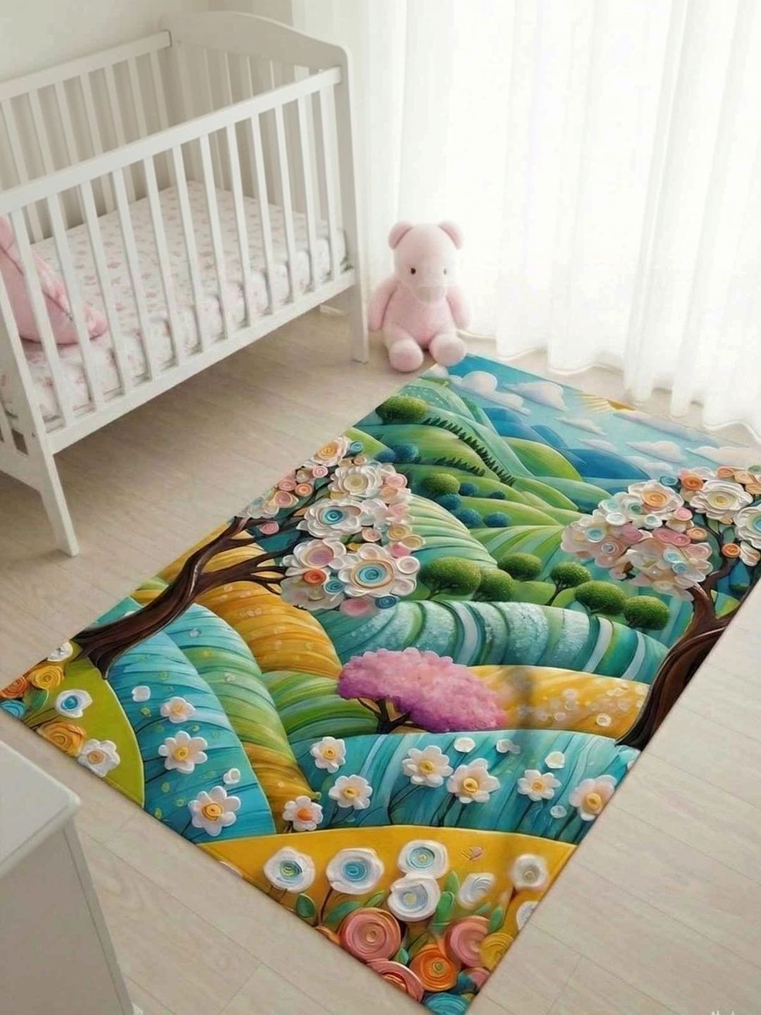 MAA HOME CONCEPT Multicoloured Floral Washable Other Carpet-image-15