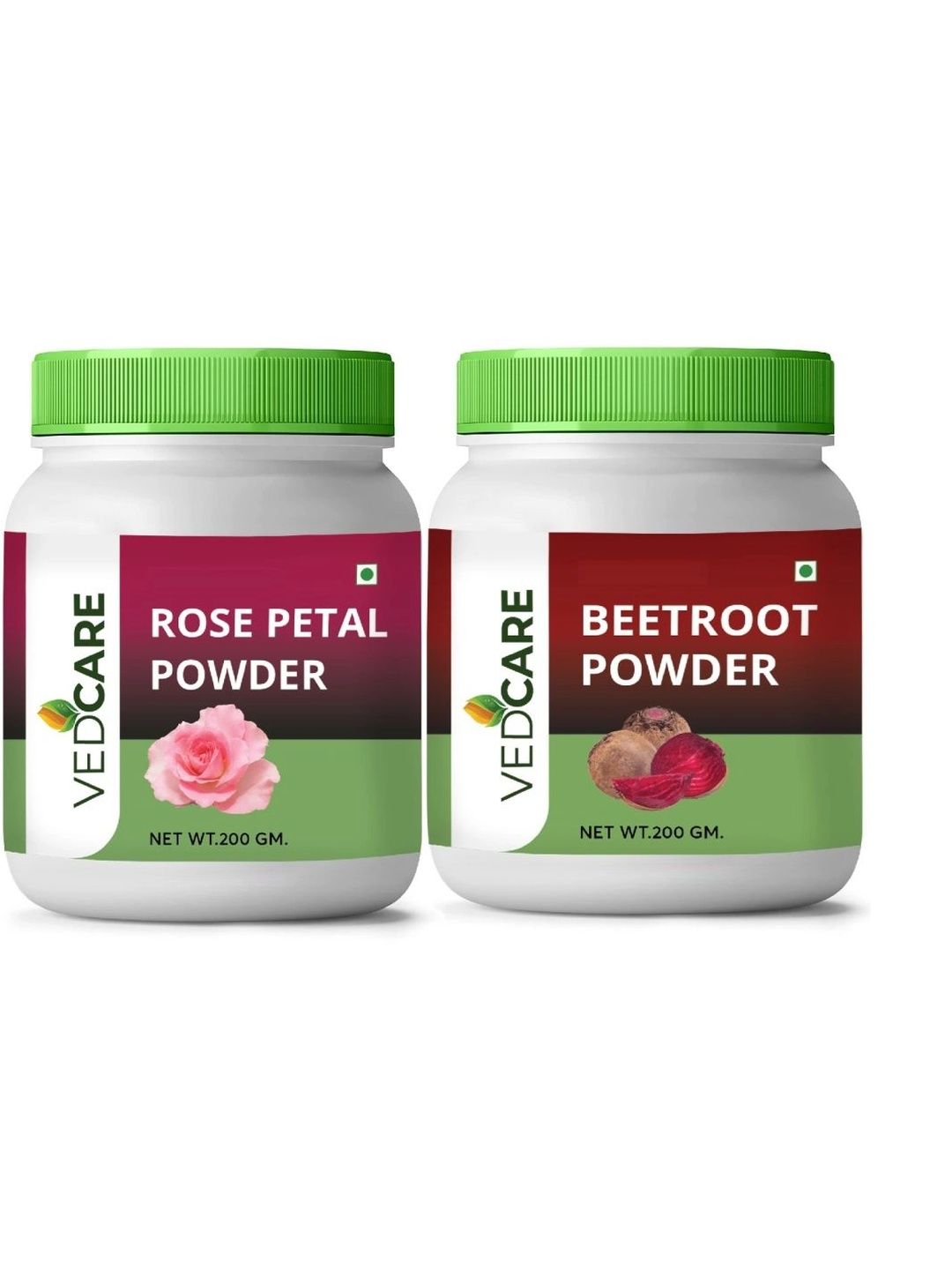 Vedcare Set Of 2 Natural & Pure Beetroot & Rose Petal Powder - 200 g Each-image-45