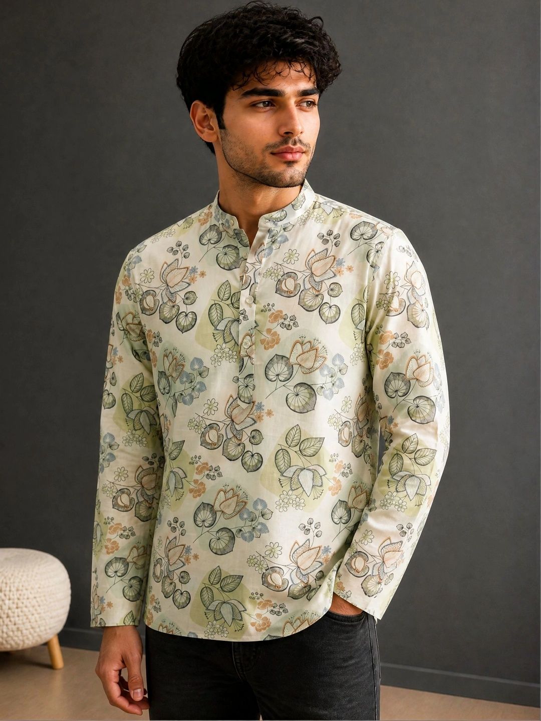 SZN Men Floral Printed Floral Kurta-picture-13