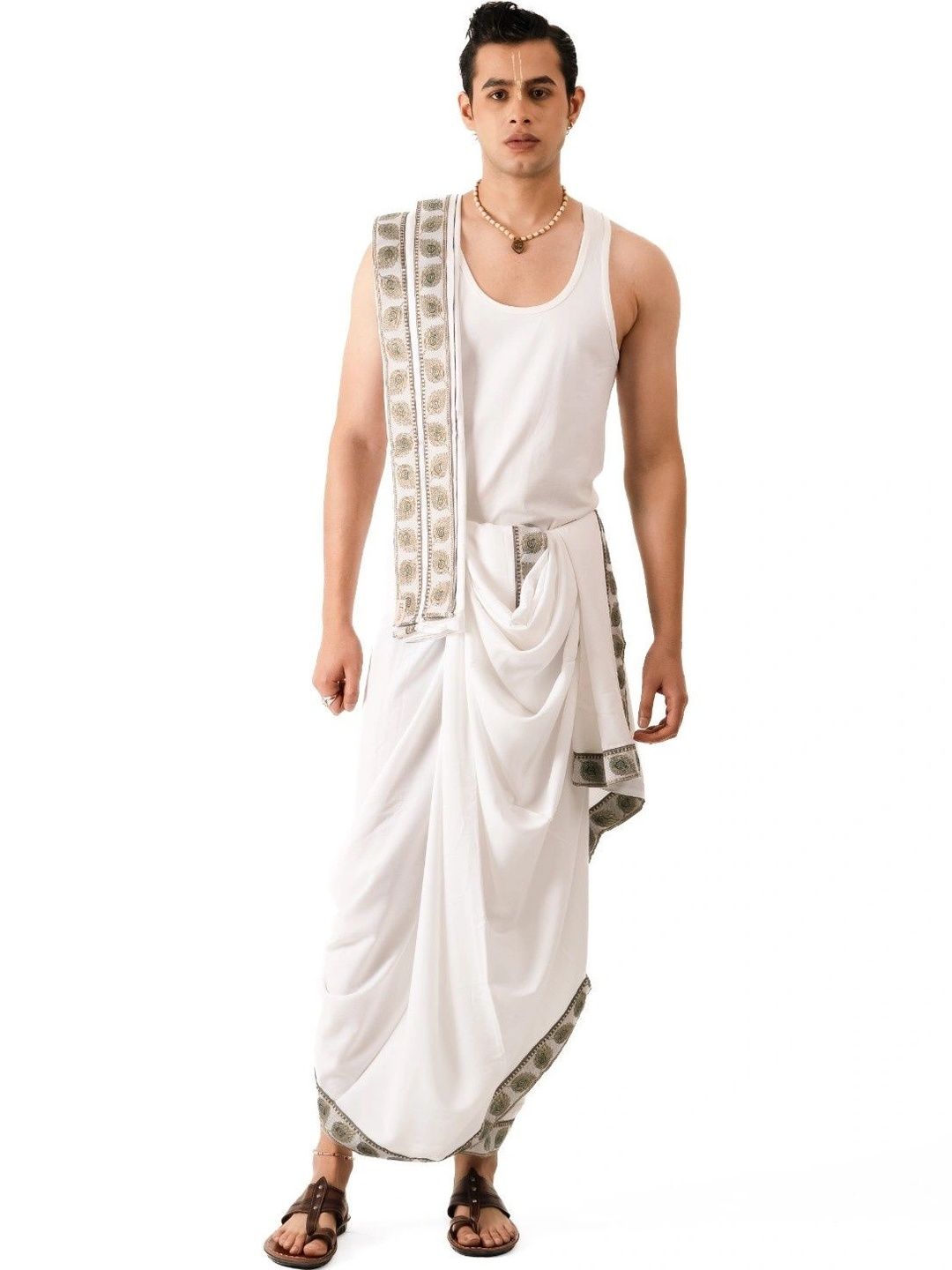 DHARniya Men Ethnic Motifs Regular Pure Cotton Dhoti Pants & With Dupatta-picture-38