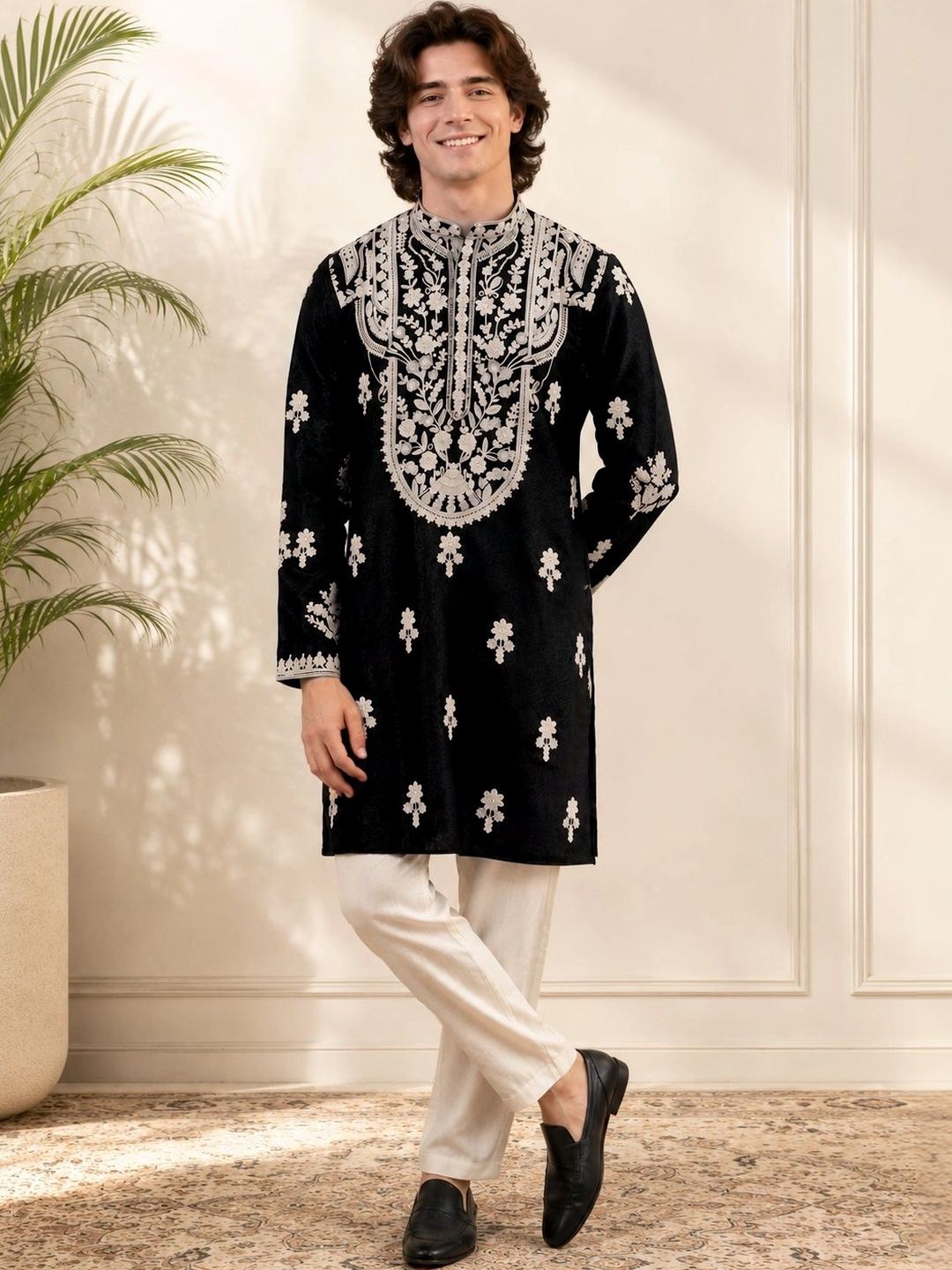 House of Pataudi Men Embroidered Grandeur & Majestic Artwork Kurta-picture-31