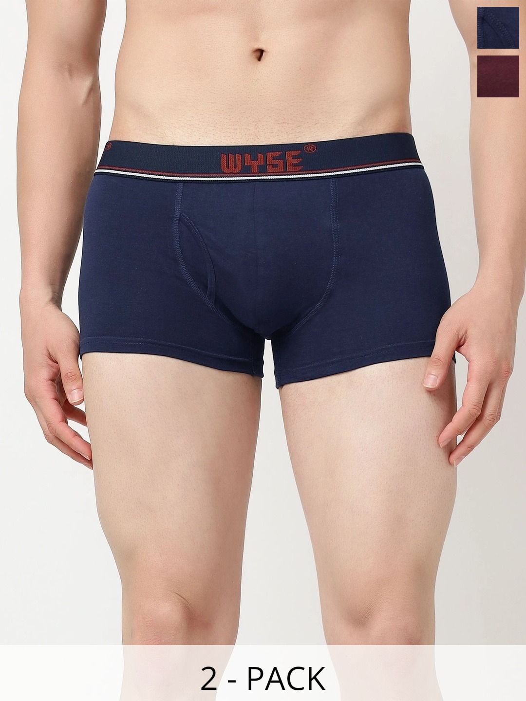 WYSE Pack of 2 Cotton Assorted Solid Trunks-picture-10
