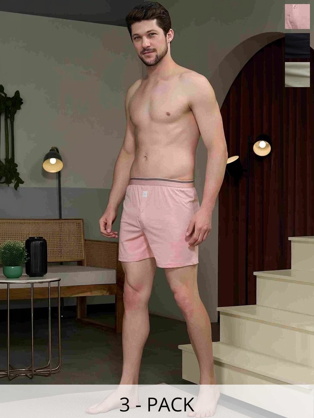 MAXZONE Pack Of 3 Pure Cotton Boxers-picture-6