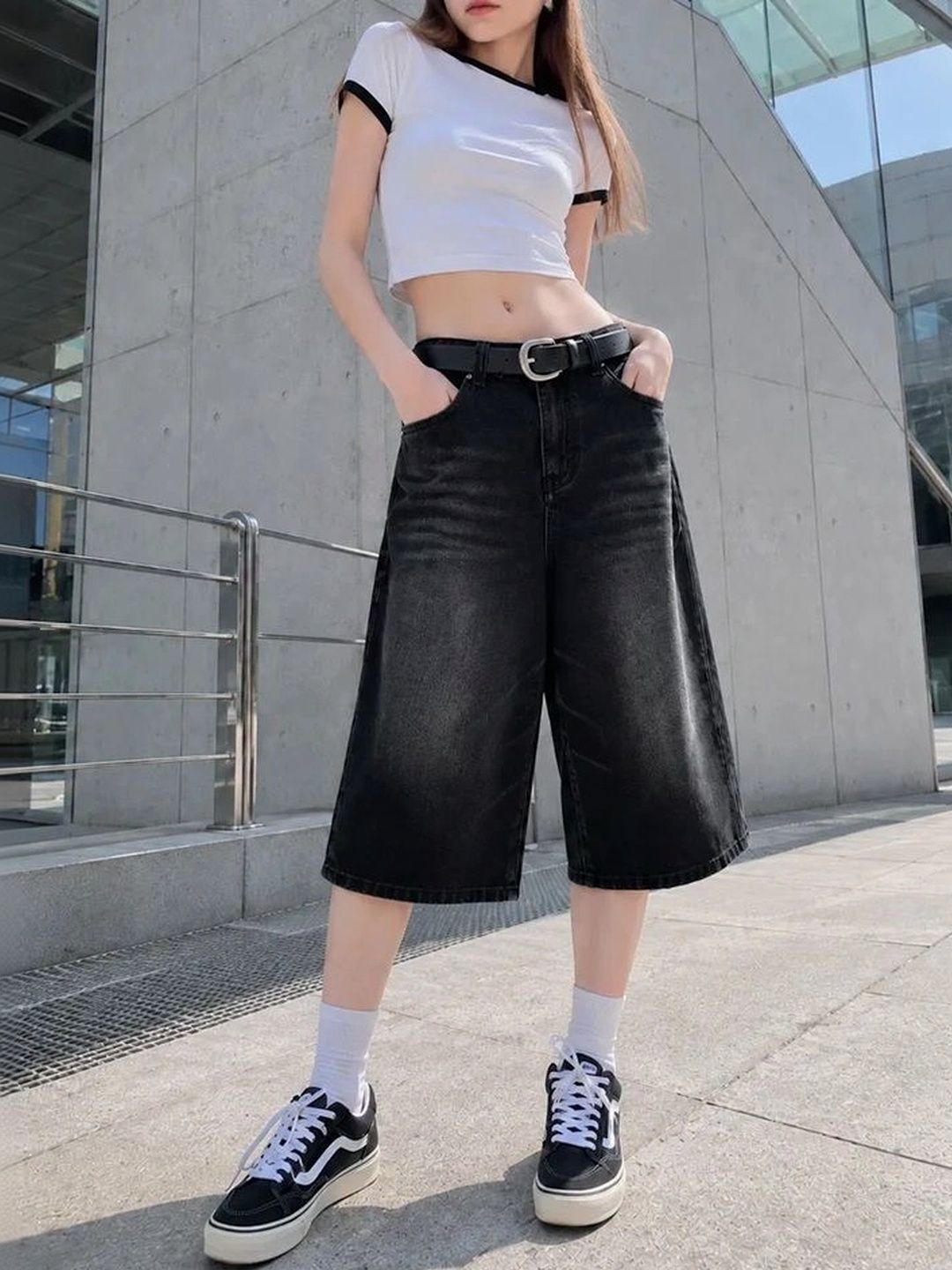 Aadvi Fashion Women Washed High-Rise Denim Shorts Technology-picture-33