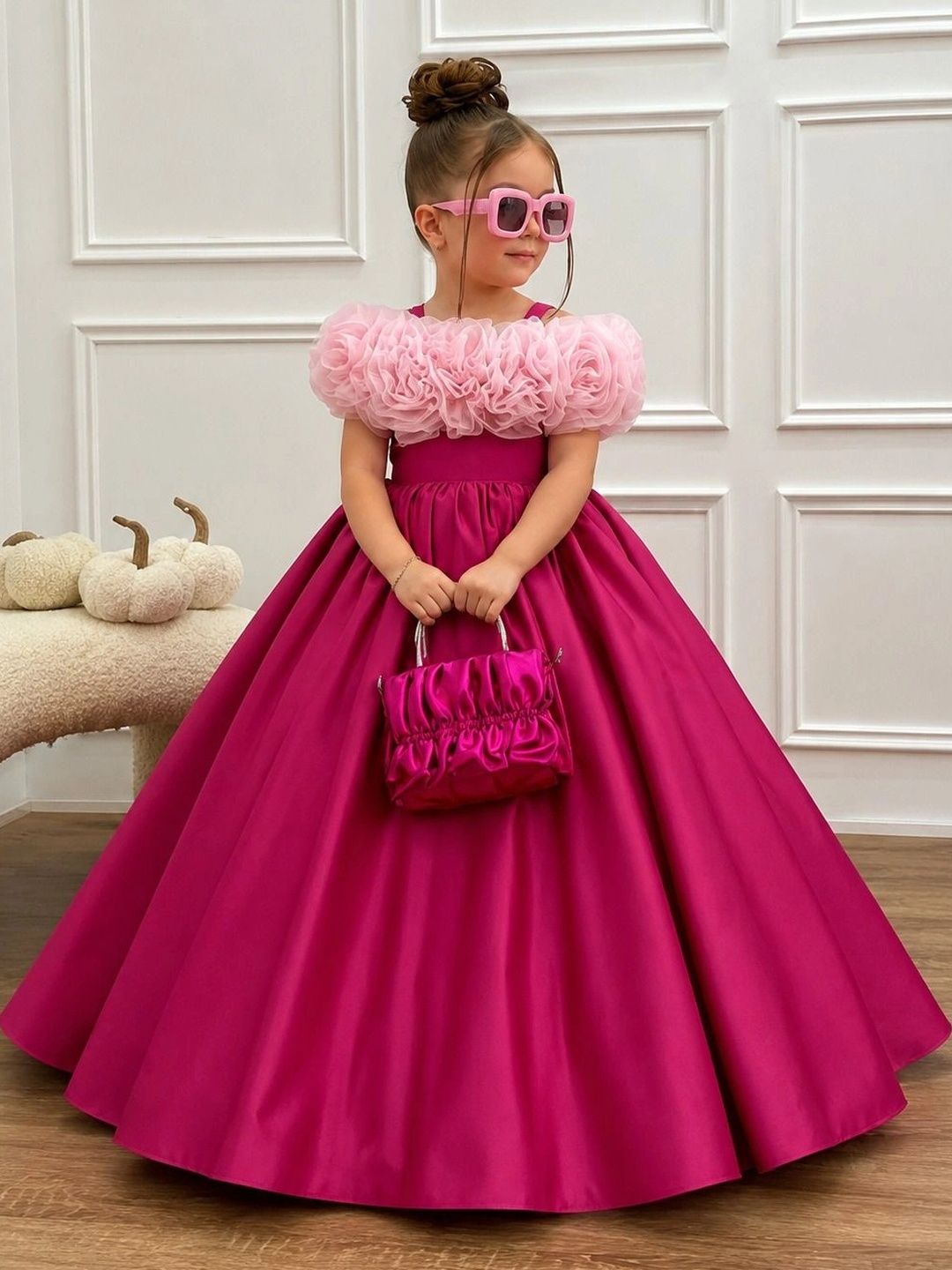 TILISM Ruffled Satin Maxi Dress-image-16