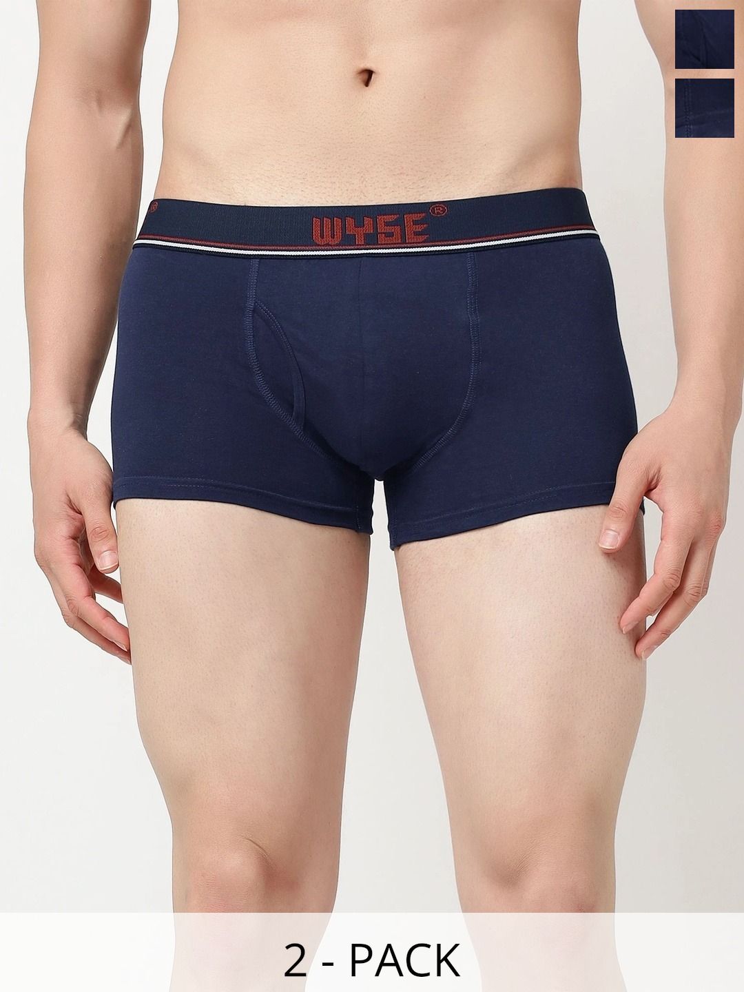 WYSE Pack of 2 Cotton Assorted Solid Trunks-picture-20