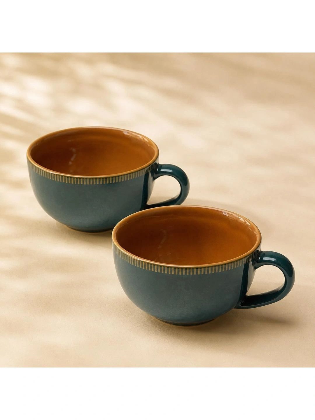 nestcase Beige Crafted Ceramics Printed Ceramic Glossy Mugs Set of Cups and Mugs-picture-11