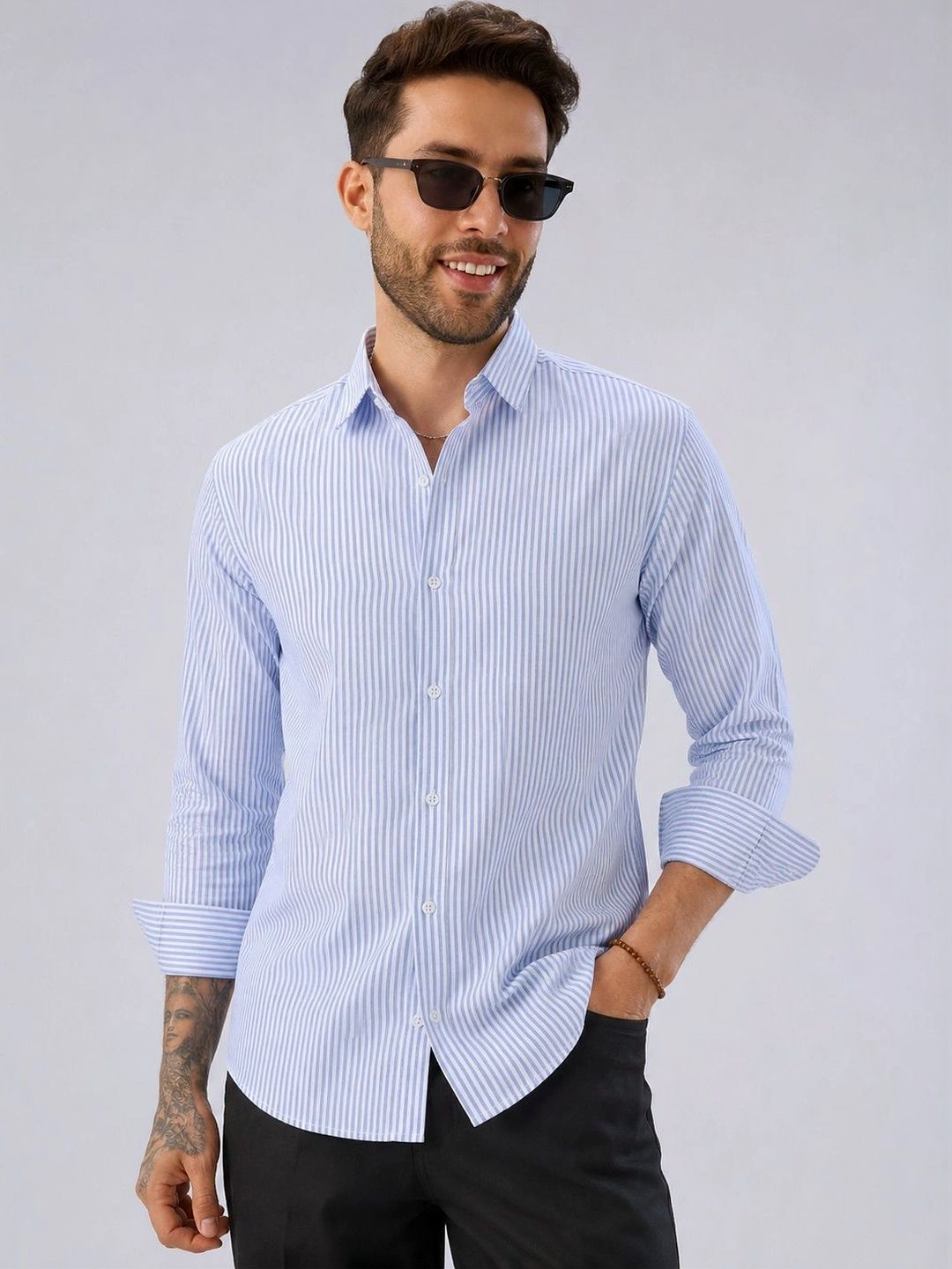 R.Code by The Roadster Life Co. Men Standard Striped Casual Shirt-picture-14