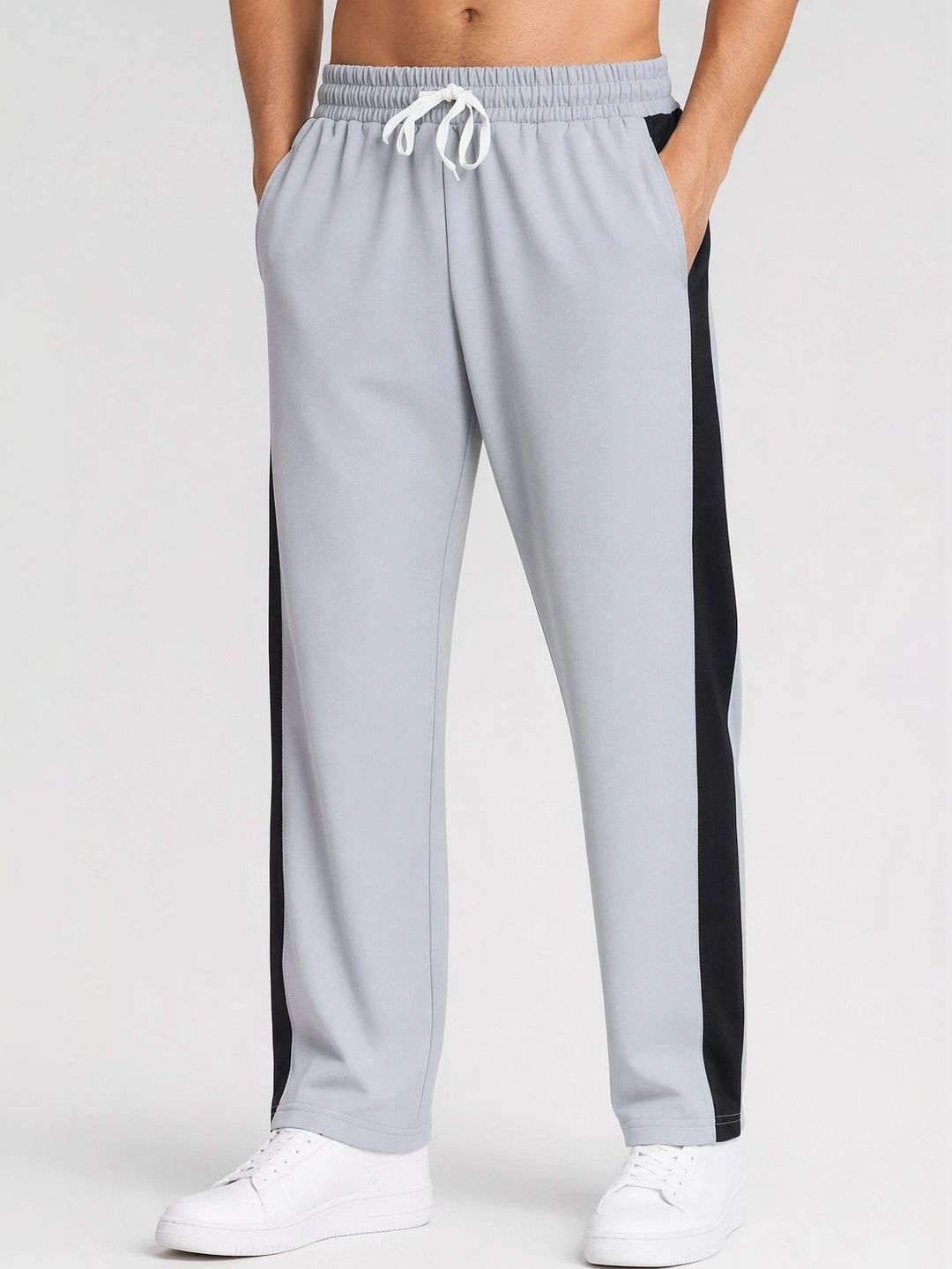 seemoo Men Straight Fit Colourblocked Rapid-Dry Training Track Pants-picture-16