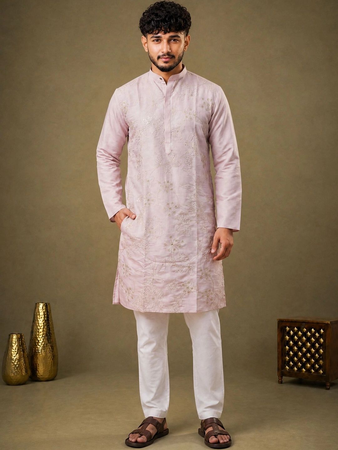 Anouk Men Ethnic Motifs Embroidered Thread Work Kurta-picture-20