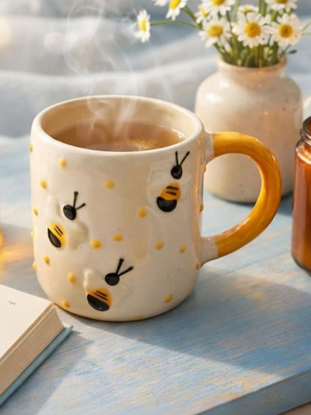 Kalaa By N Multicoloured Handcrafted and Hand Painted Printed Ceramic Glossy Mugs Set of Cups and Mugs-picture-35