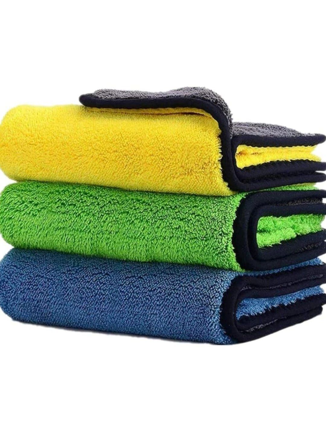 ARPANA BRIGHT 3-Pcs Yellow & Green Microfibre Kitchen Towels-picture-17