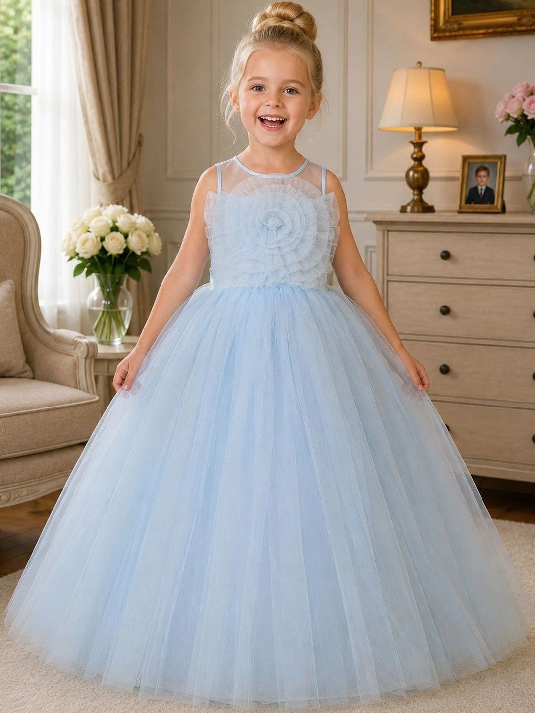 Dripteen Ruffled Net Maxi Dress-picture-16