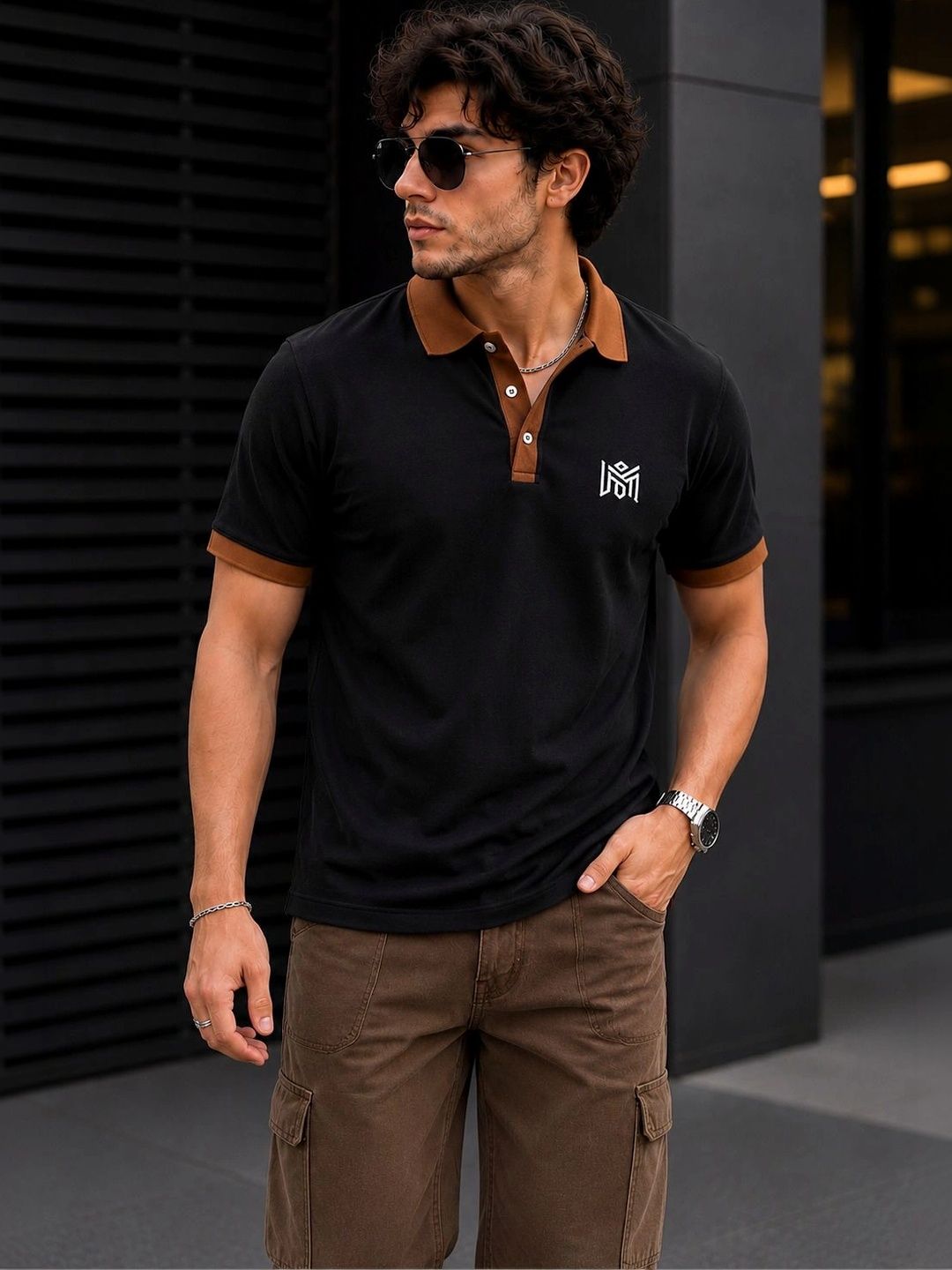 ZILCON Men Brand Logo Colourblocked Polo Collar T-shirt-picture-24