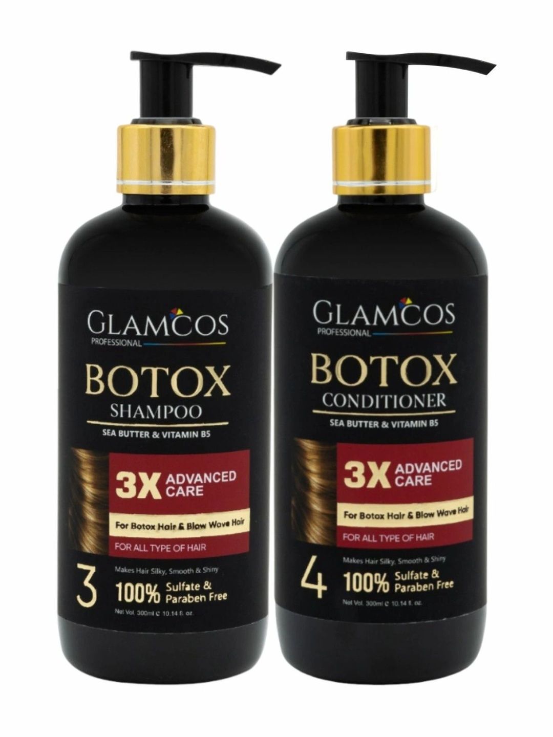 Glamcos Professional Set Of 2 Botox Shampoo & Conditioner - 500 ml Each-picture-36