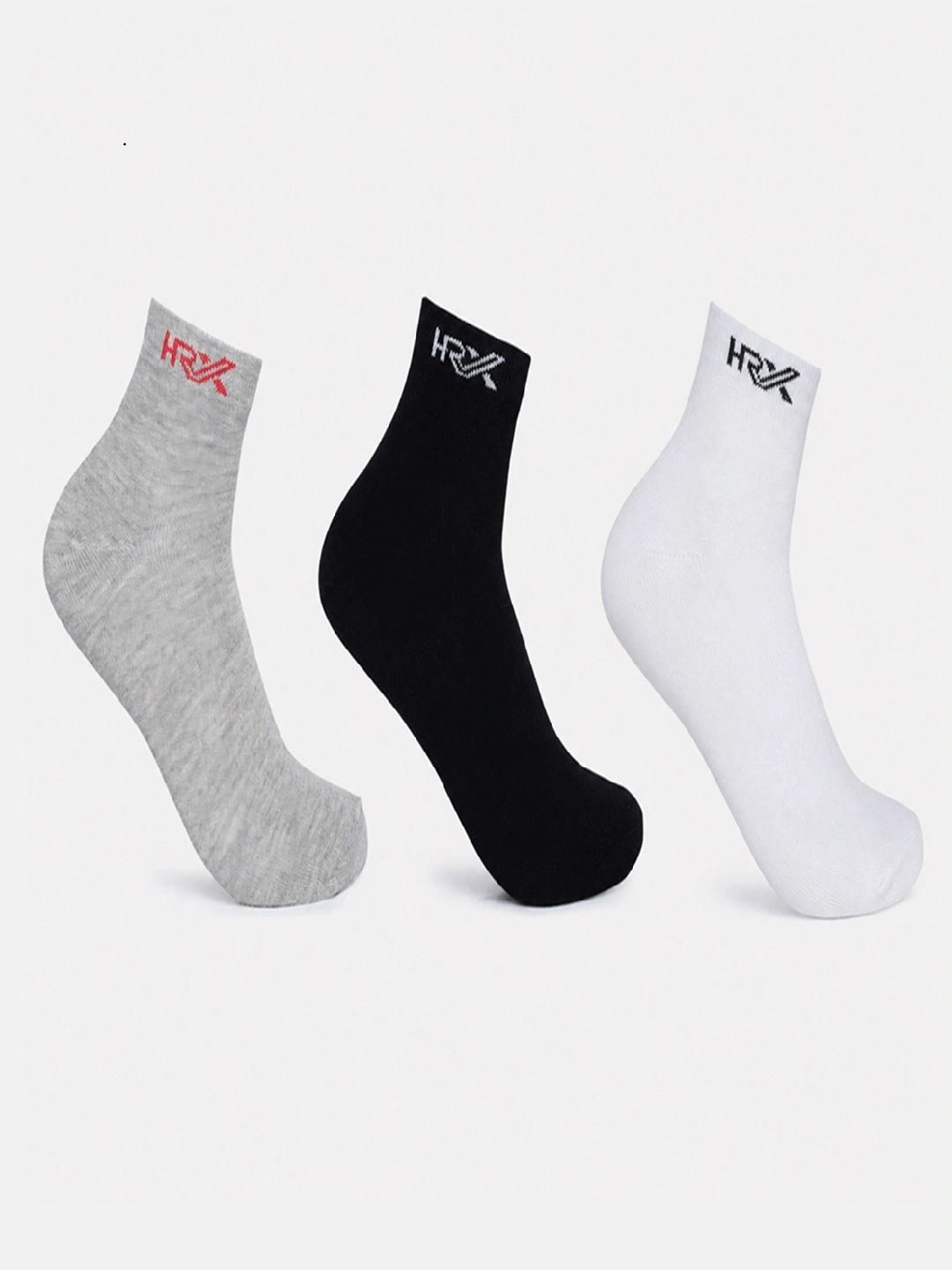 HRX by Hrithik Roshan Men Pack of 3 Cotton Blend Ankle Length Socks-picture-36