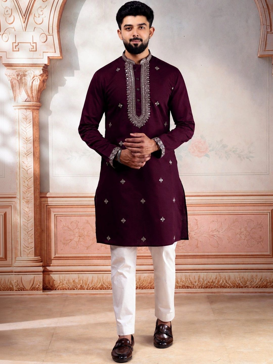 Koshin Men Ethnic Motifs Embroidered Thread Work Kurta-picture-39