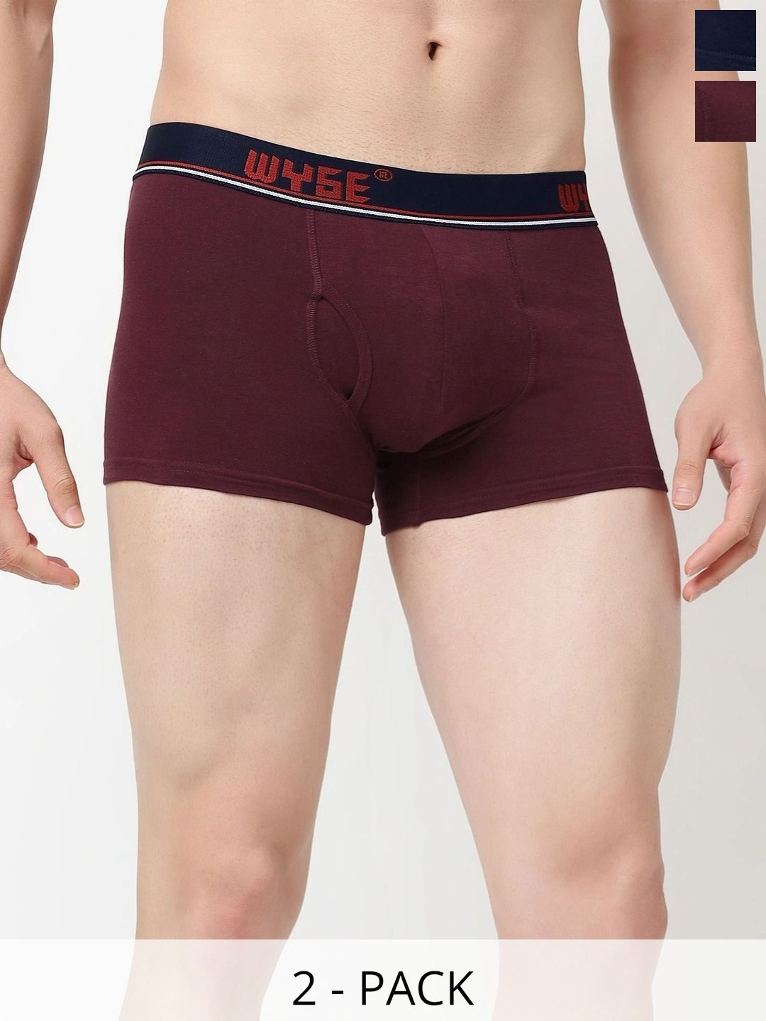 WYSE Pack of 2 Cotton Assorted Solid Trunks-picture-37