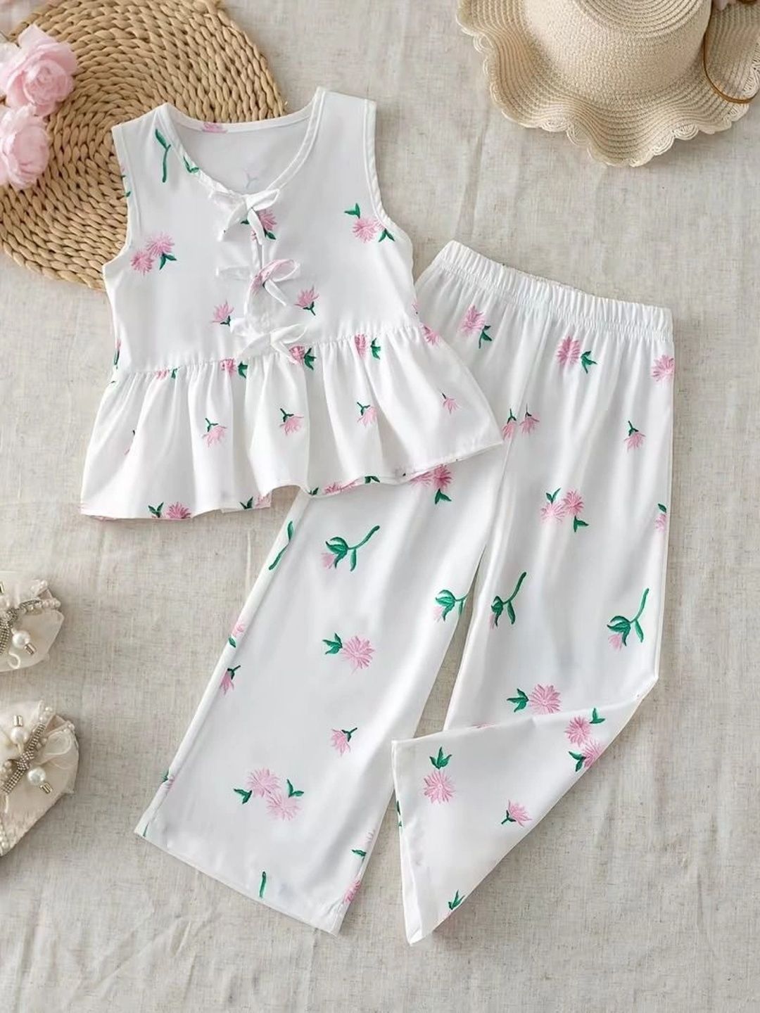 BAESD Girls Printed Top with Pyjamas-image-8