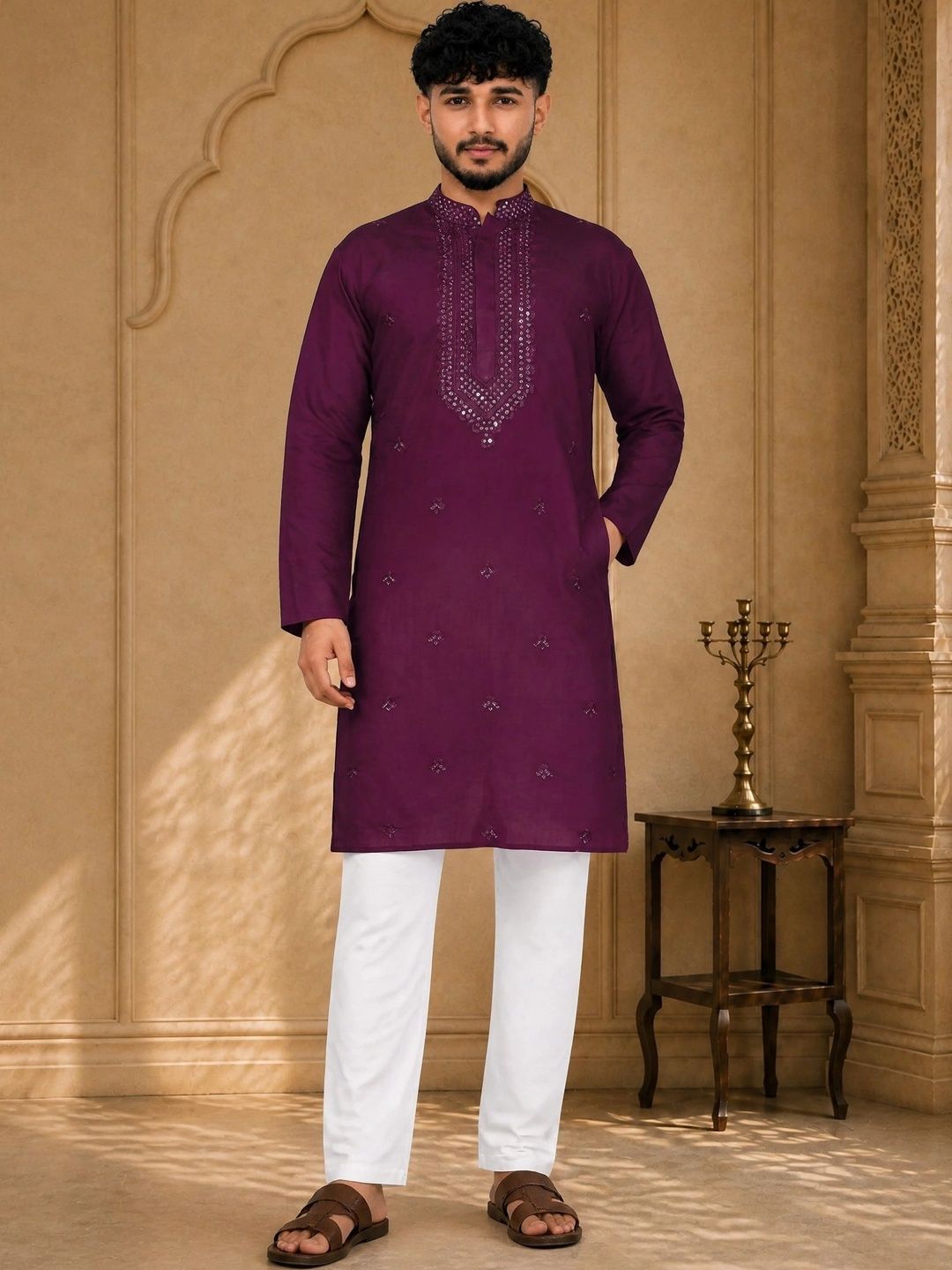 Anouk Men Embellished Mirror Work Kurta-picture-13