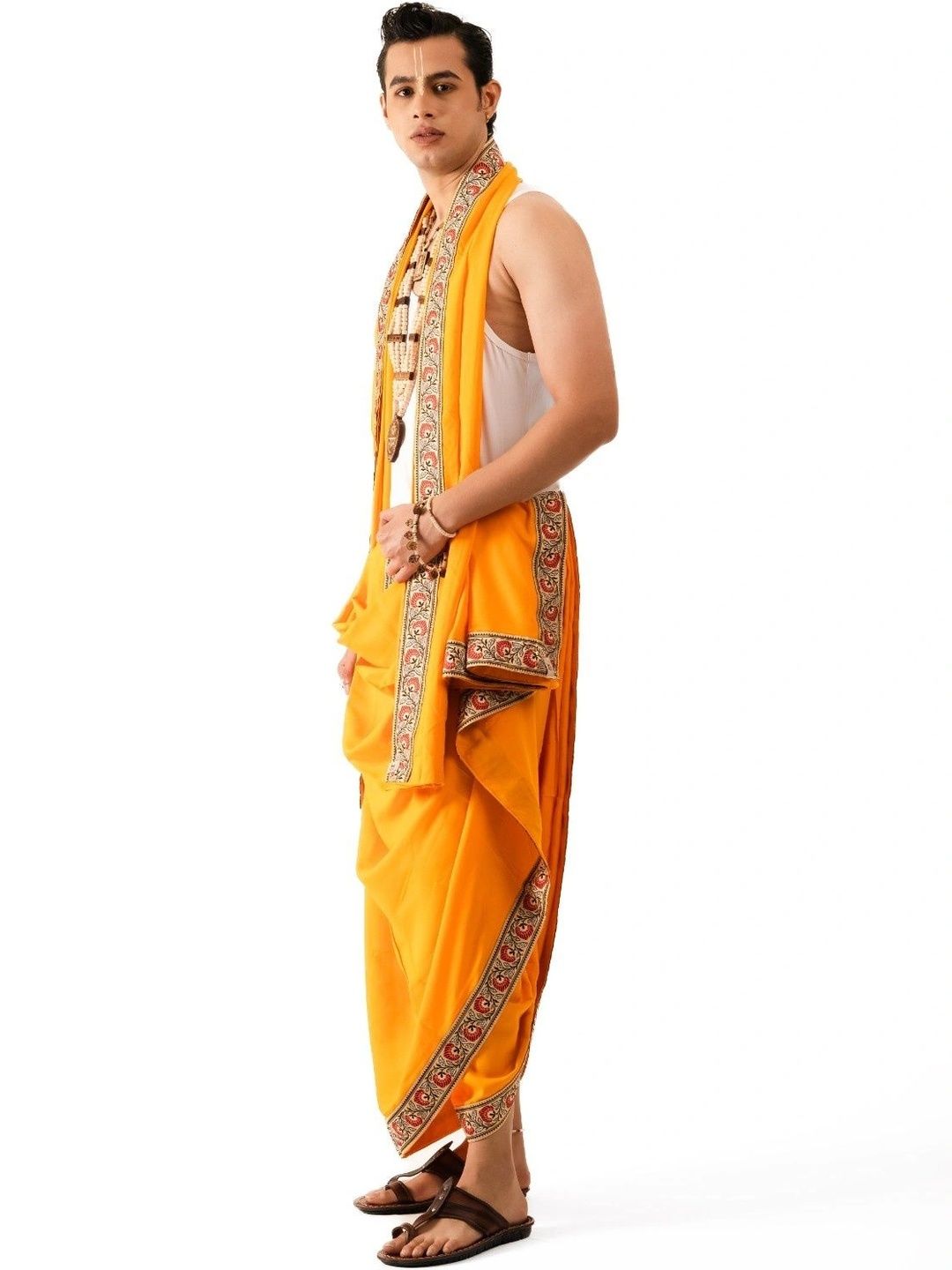 DHARniya Men Regular Pure Cotton Top with Dhoti Pants & With Dupatta-picture-30