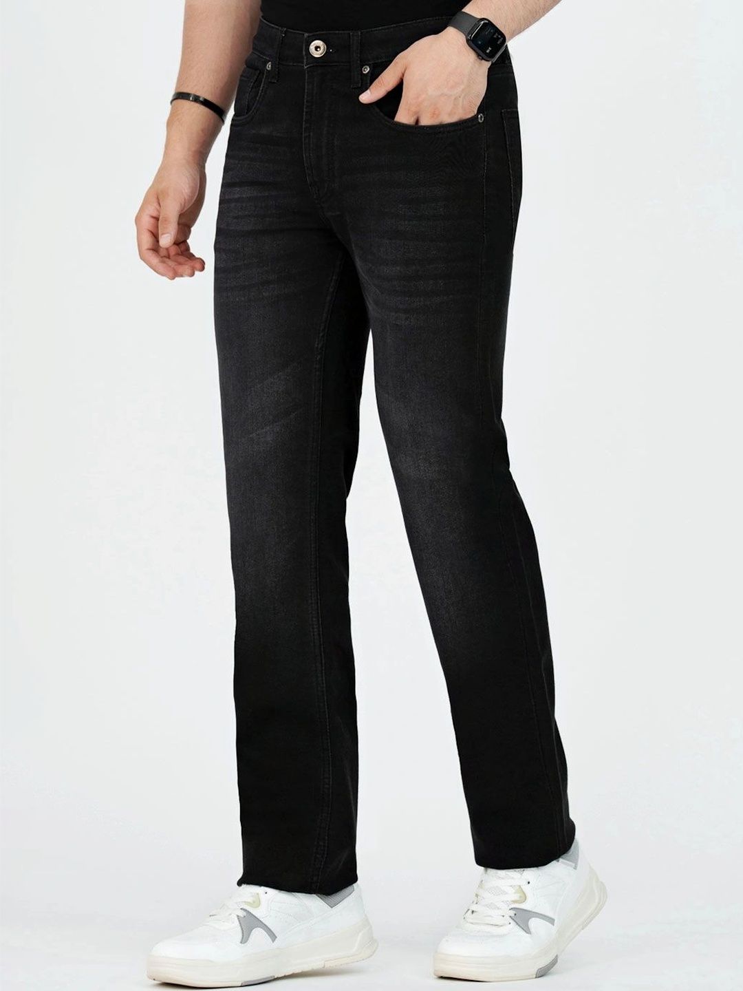 Red Tape Men Straight Fit Mid-Rise Low Distress Stretchable Jeans-picture-27
