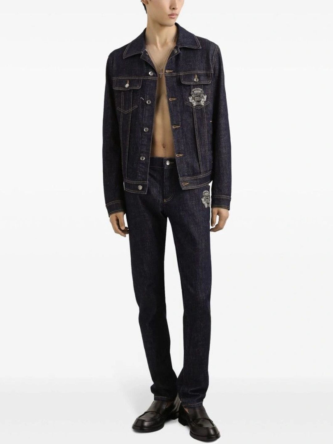 Dolce & Gabbana Men Denim Jacket with Embroidered-image-3