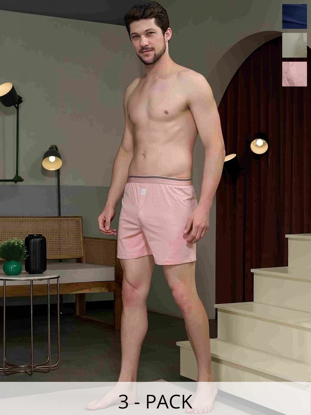MAXZONE Pack Of 3 Pure Cotton Boxers-picture-15
