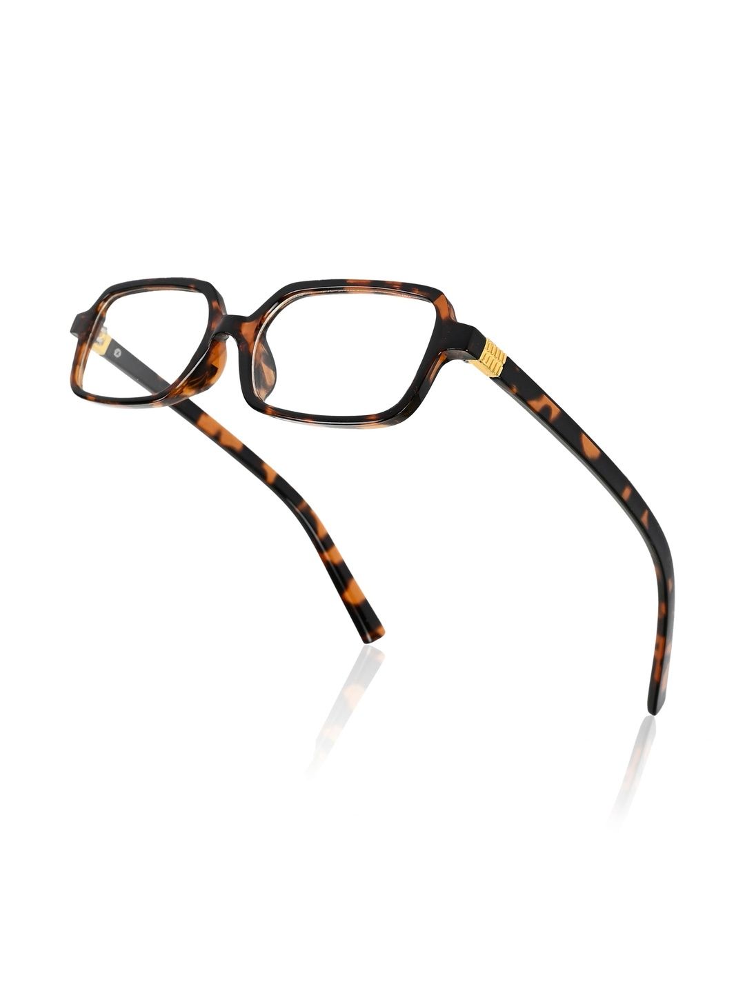 Mast & Harbour Unisex Clear Lens & Brown Rectangle Sunglasses with-picture-18