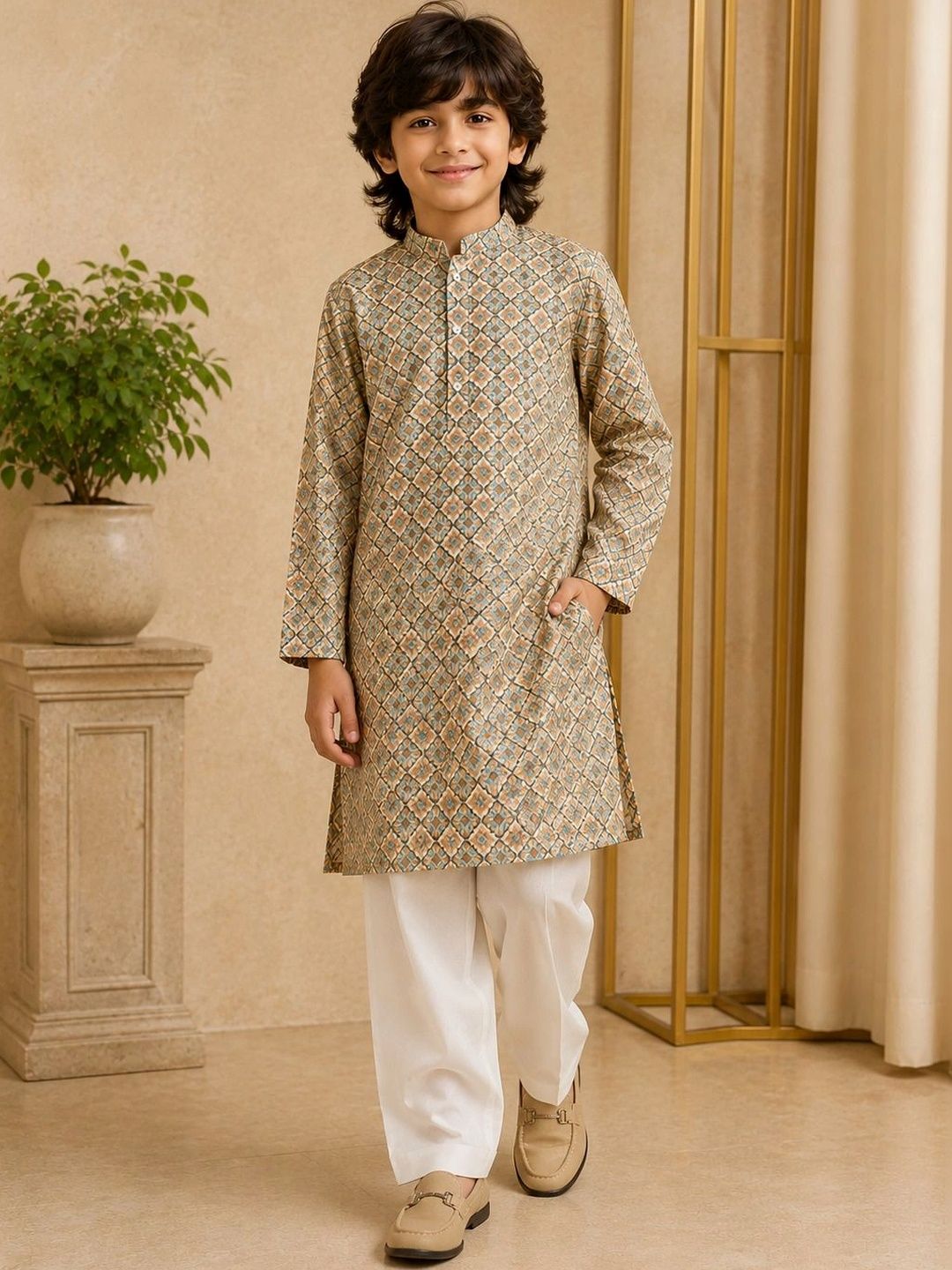 KALINI Boys Printed Regular Kurta with Pyjamas-picture-10