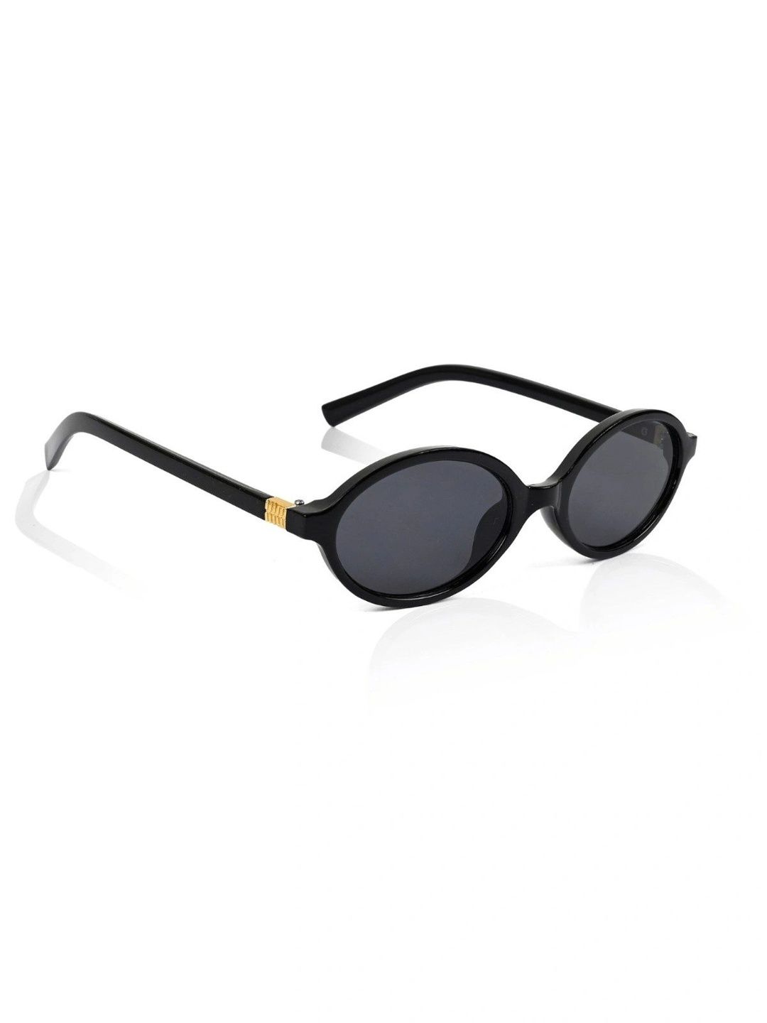 Mast & Harbour Unisex Black Lens & Black Oval Sunglasses with-image-44