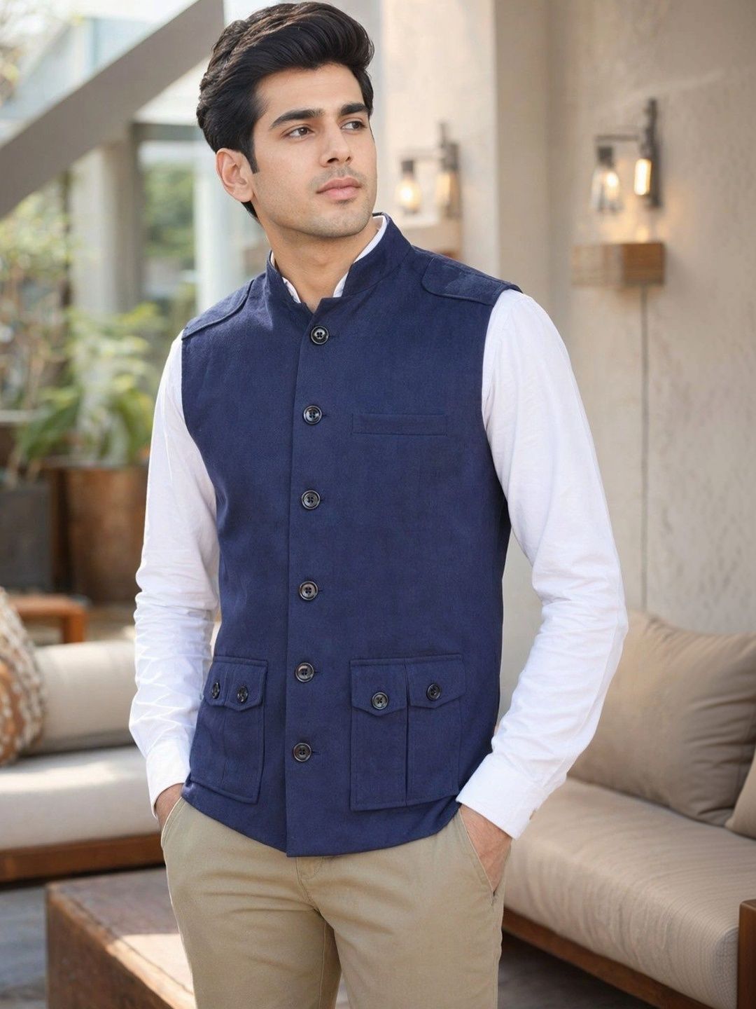 VASTRA BY LARA Mandarin Collar Nehru Jackets-picture-18
