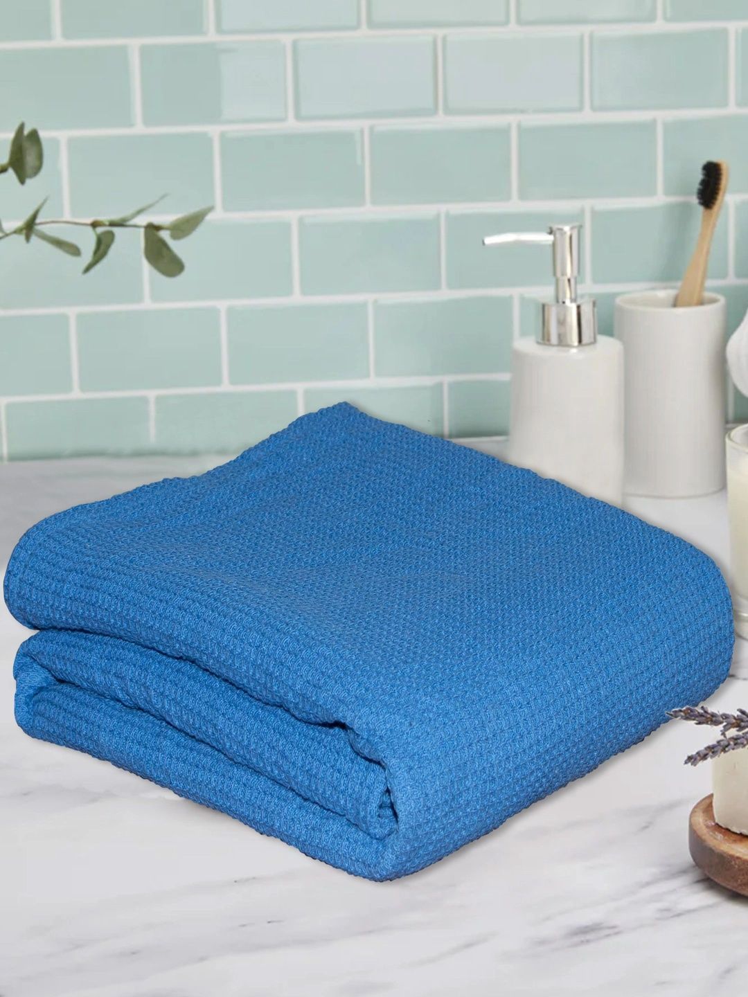 HOME COLORS.IN Blue 1 Cotton 150 GSM Bath Towel-picture-30