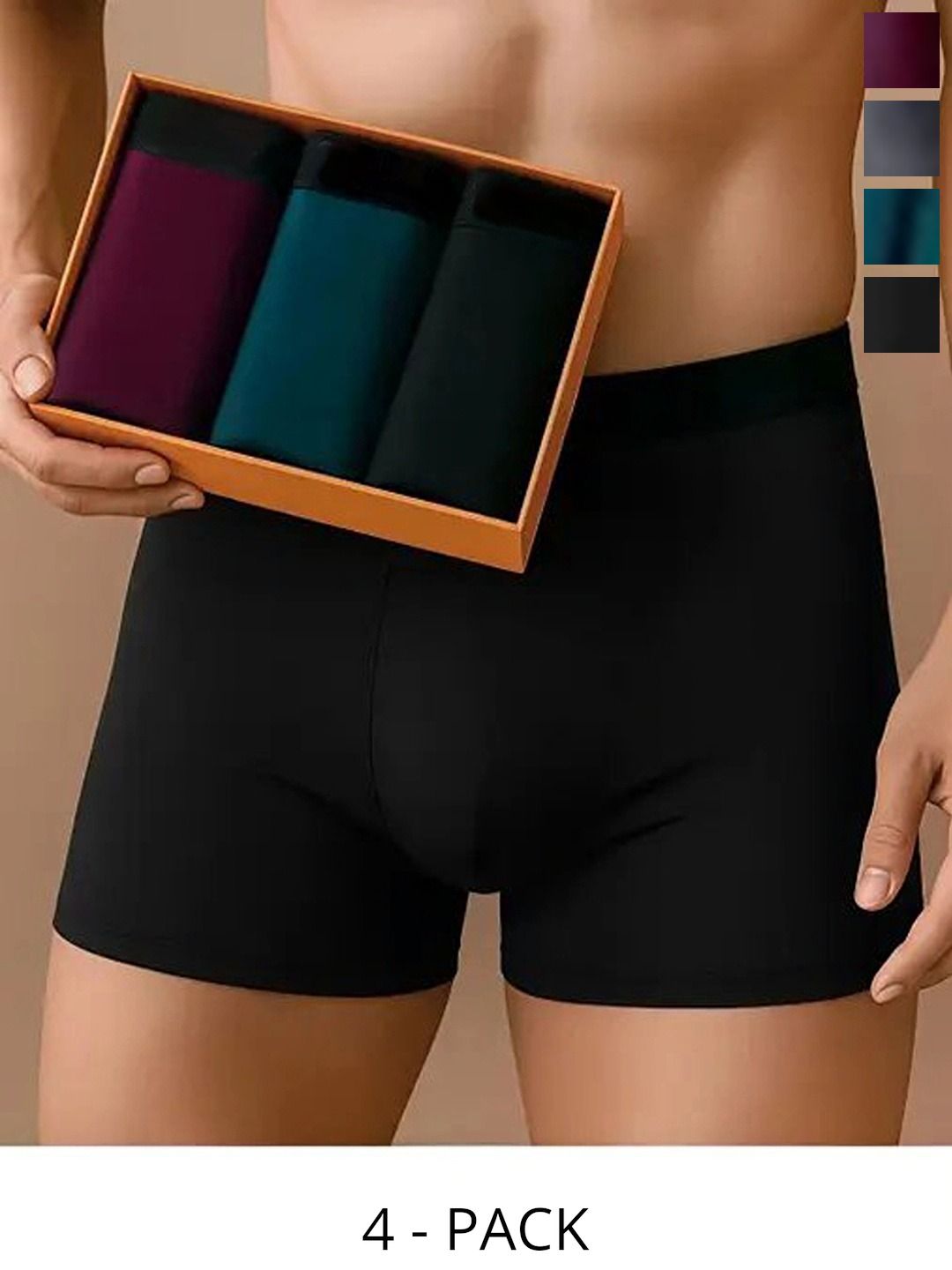 CAVENDERS Men Pack of 4 Boxer-Style Briefs-picture-39