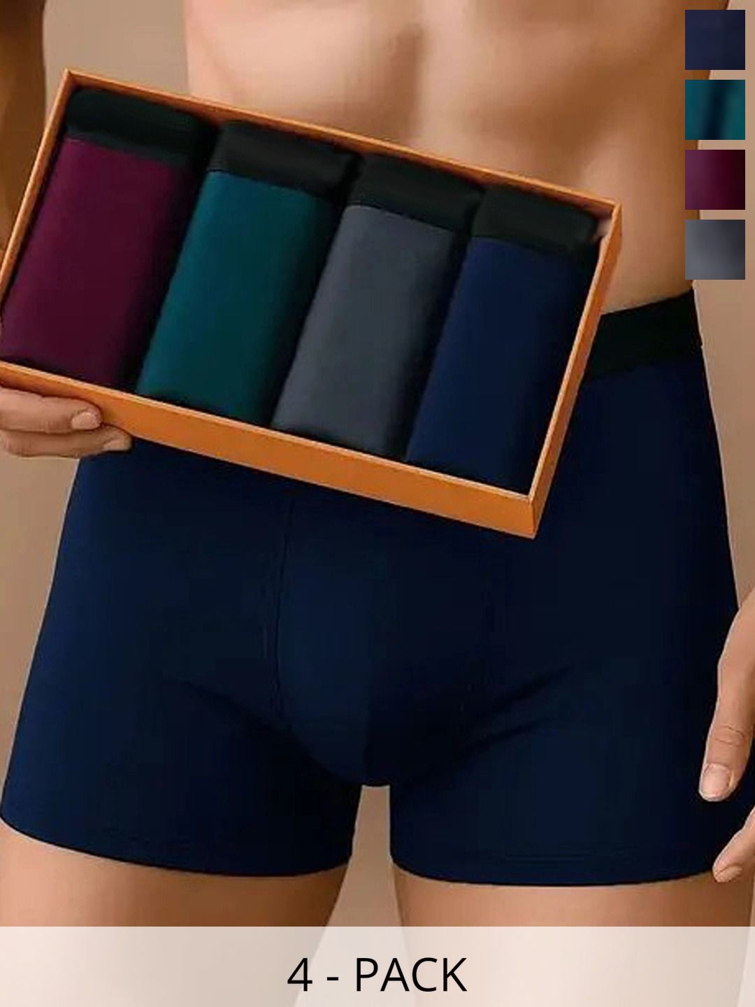 CAVENDERS Men Pack of 4 Boxer-Style Briefs-picture-33